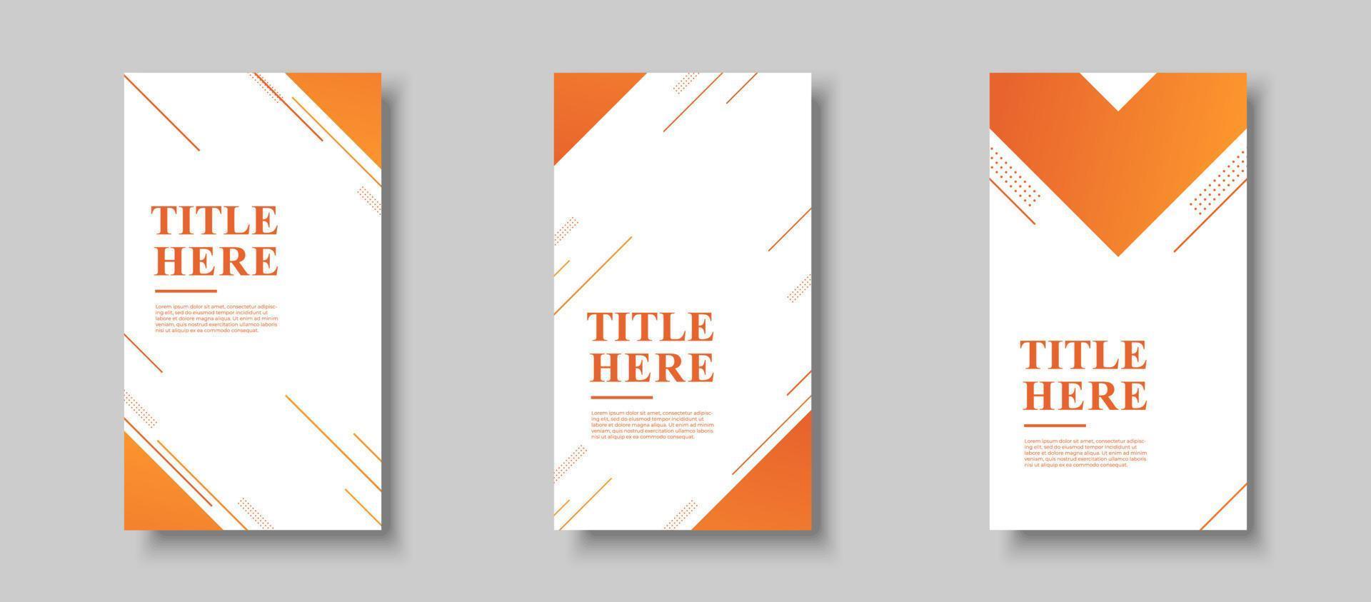Creative Story Pack background. colorful, orange gradation, memphis style vector