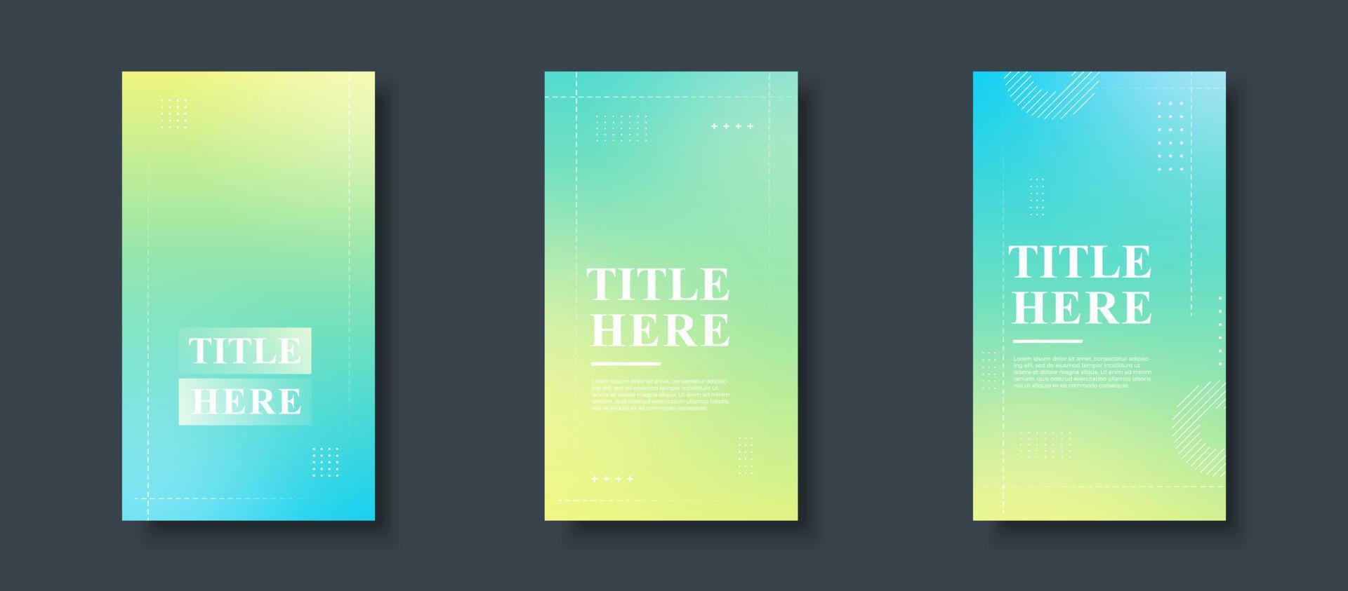 Creative Story Pack background. colorful, green and yellow gradation, elegant, line, abstract vector