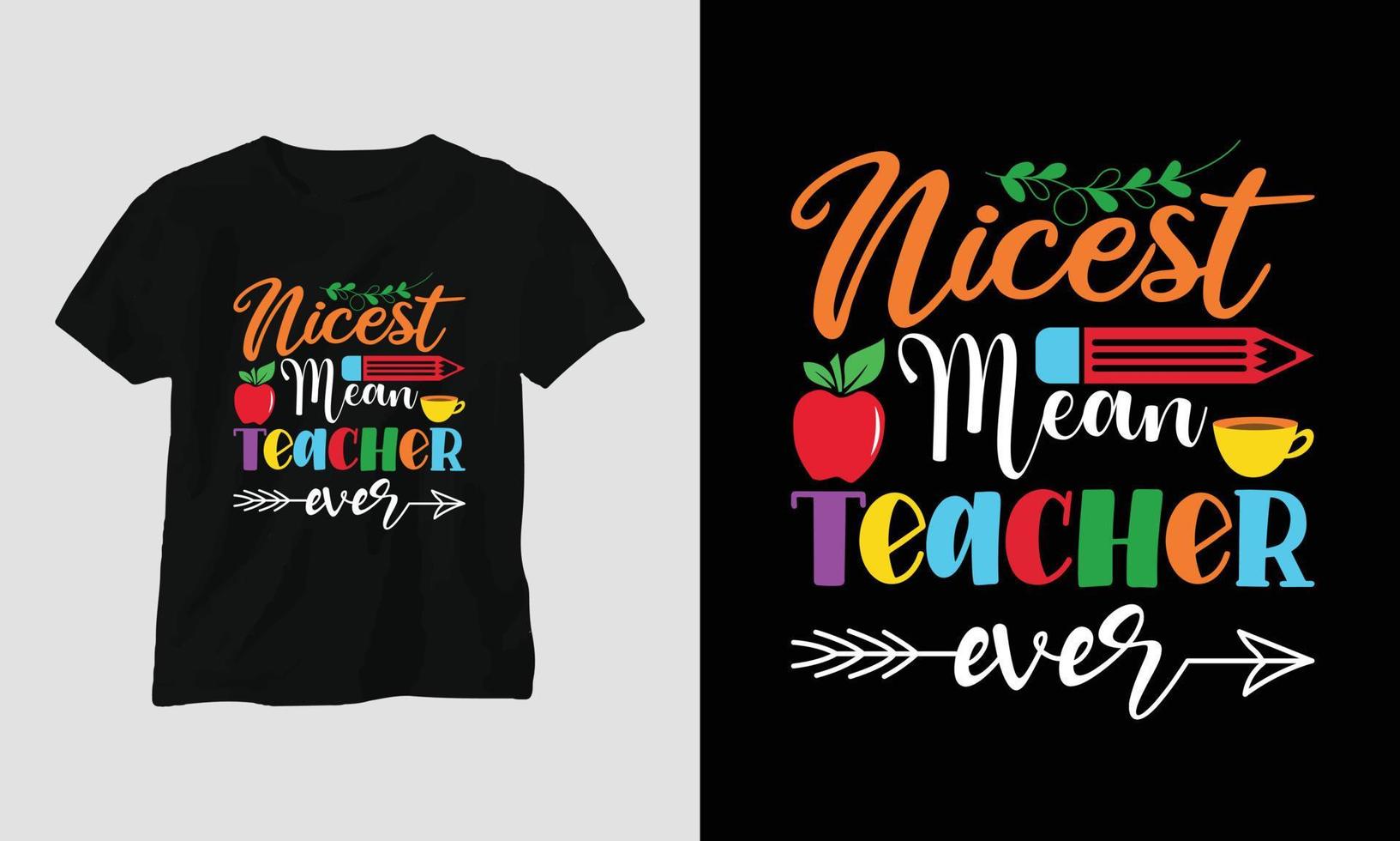 teacher's day t-shirt design concept created using Typography quotes, education, apple vector