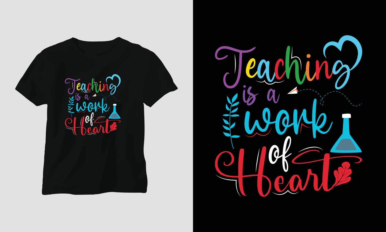 teacher's day t-shirt design concept created using Typography quotes, education, apple vector