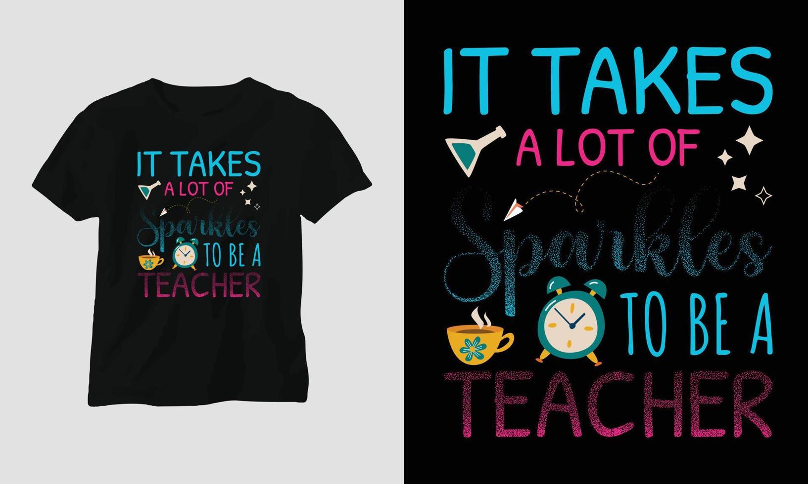 teacher's day t-shirt design concept created using Typography quotes, education, apple vector