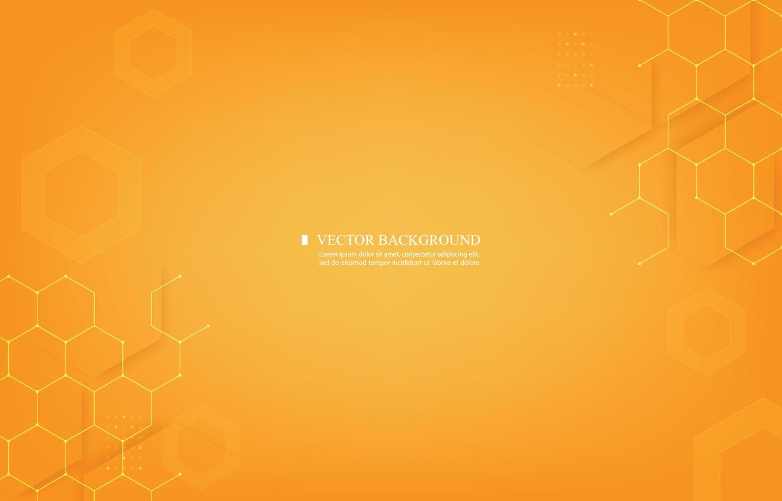 Abstract geometric orange background.hexagon shape.technology background. vector