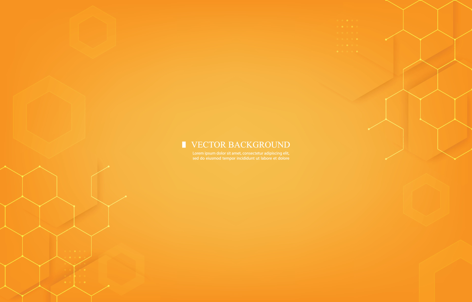Abstract geometric orange background.hexagon shape.technology