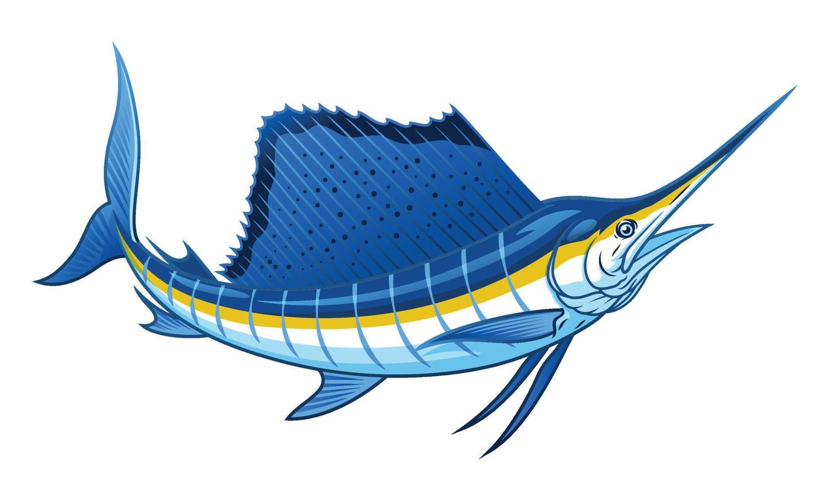 blue atlantic sailfish vector