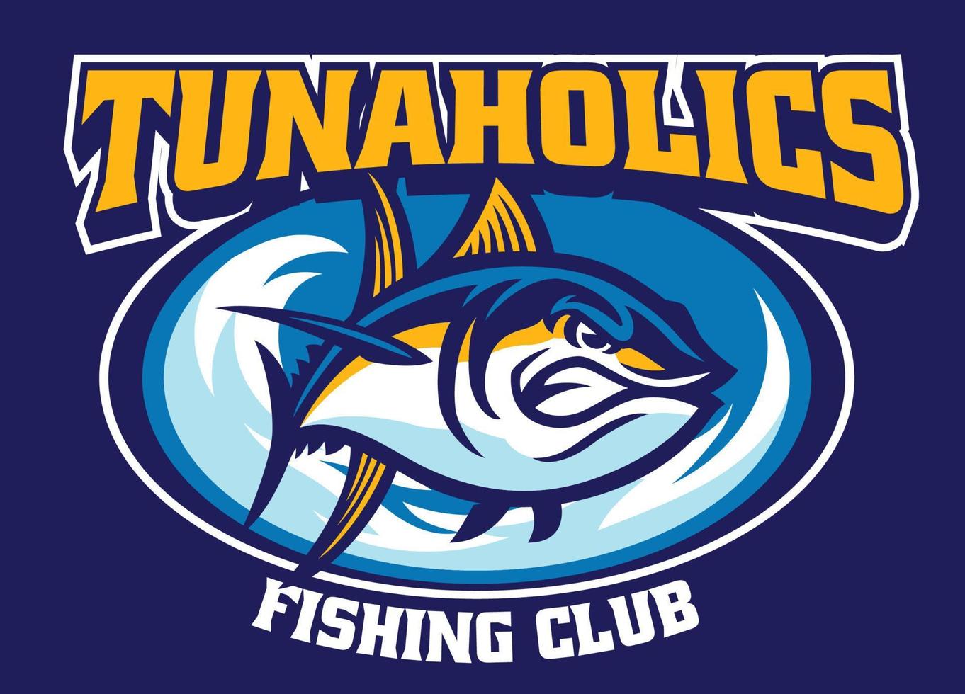 tuna sport fishing club mascot logo vector