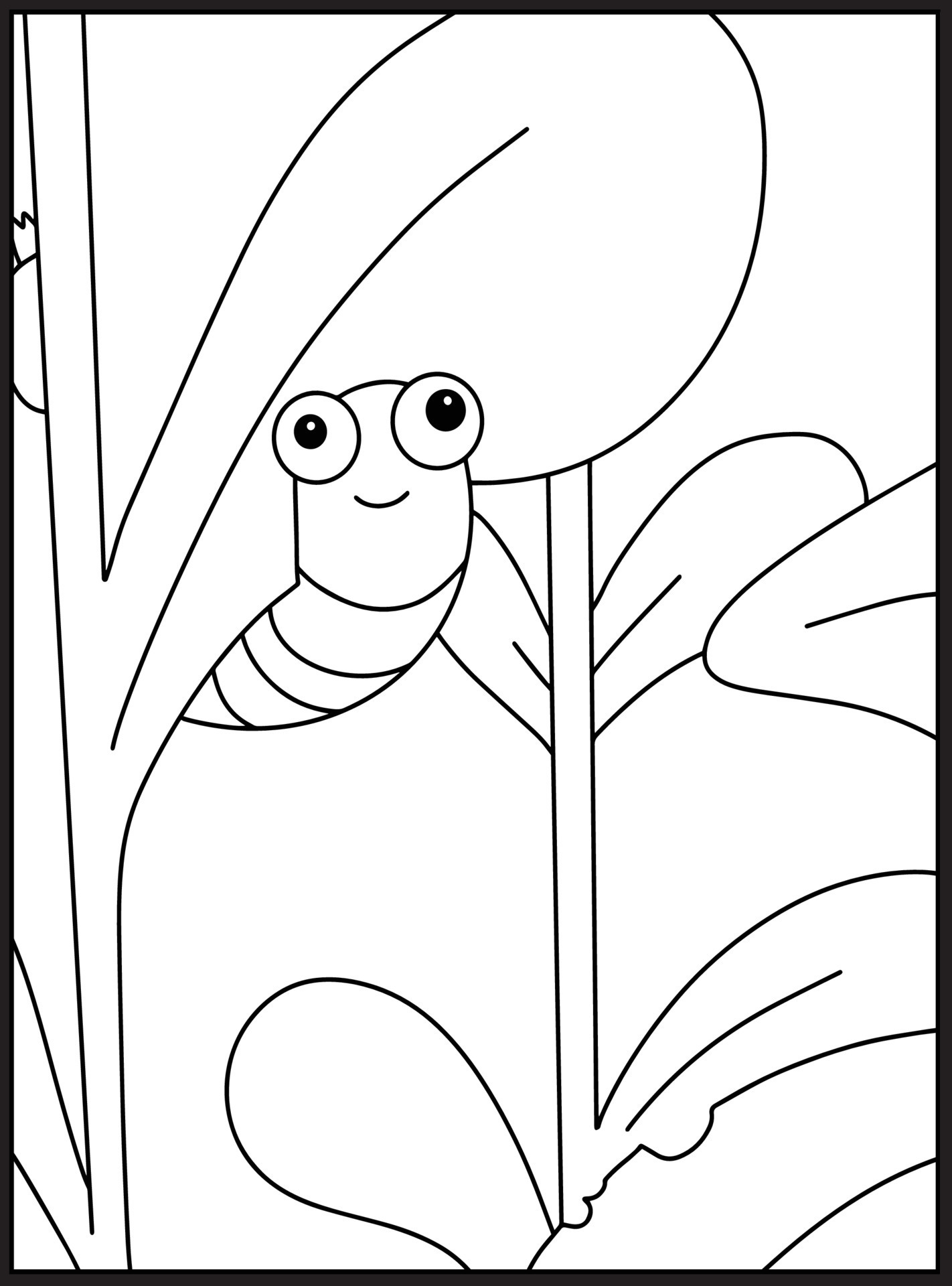 Cute Bugs and Insects Coloring pages 23155101 Vector Art at Vecteezy