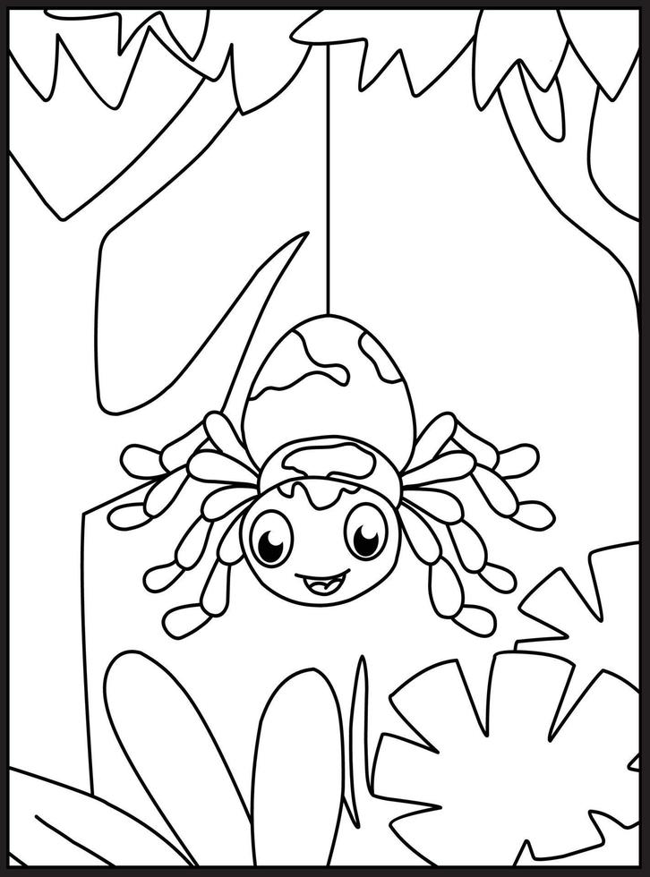 Cute Bugs and Insects Coloring pages vector