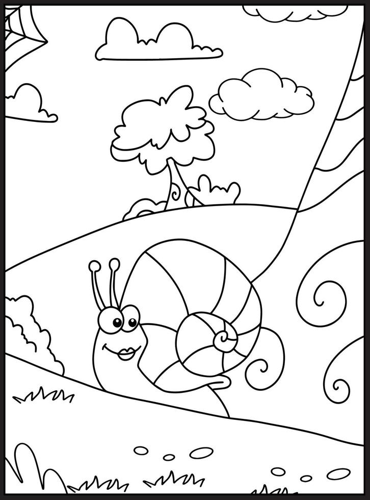 Cute Bugs and Insects Coloring pages vector