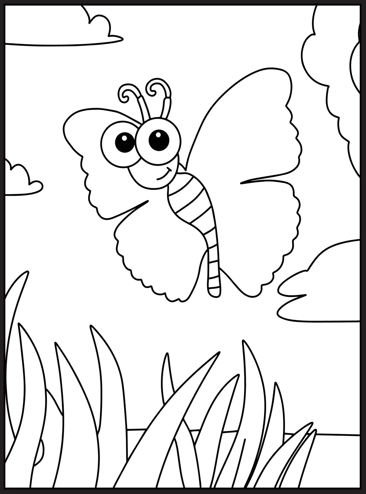 Cute Bugs and Insects Coloring Pages Vector Art at Vecteezy