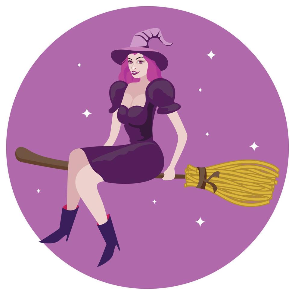 Witch halloween festival beautiful illustration vector