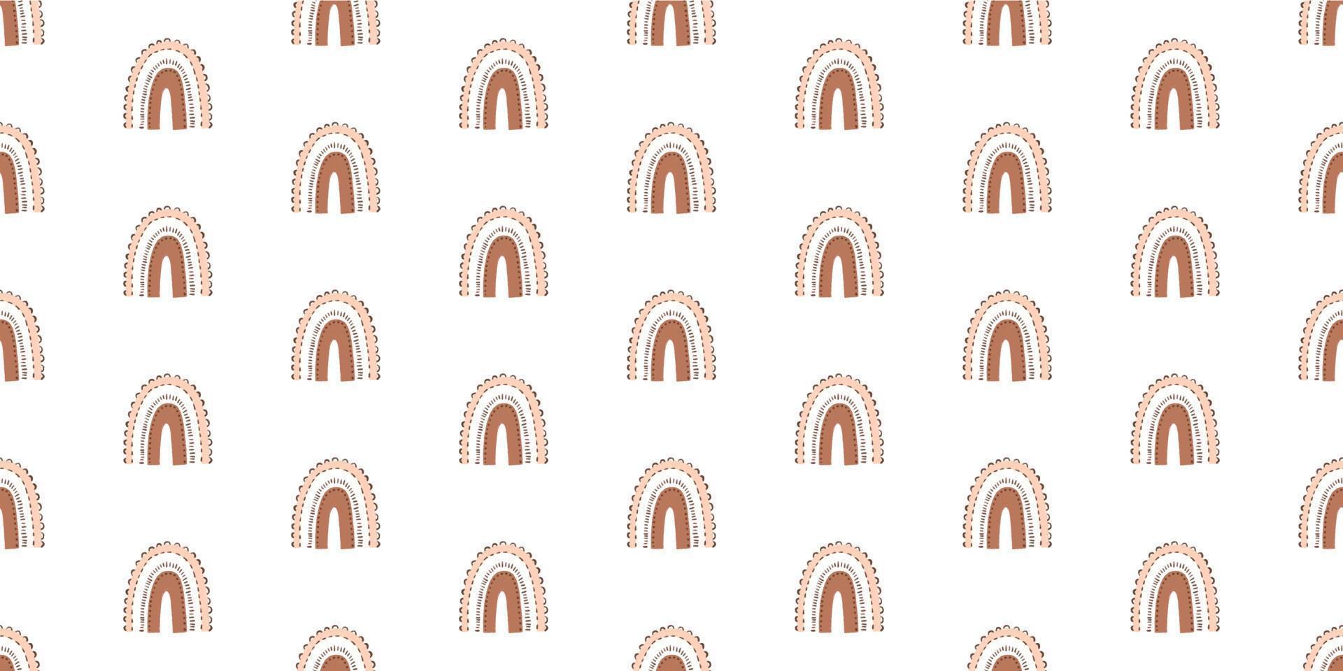 cute childish seamless pattern with boho rainbows, fairy wallart, textile vector
