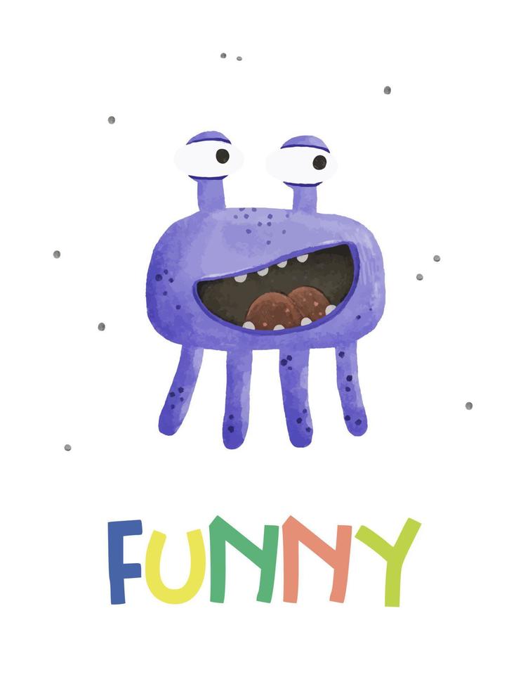 linda infantil tarjeta con de colores monstruos, gracioso dibujos animados animales Víspera de Todos los Santos tarjetas diseño vector