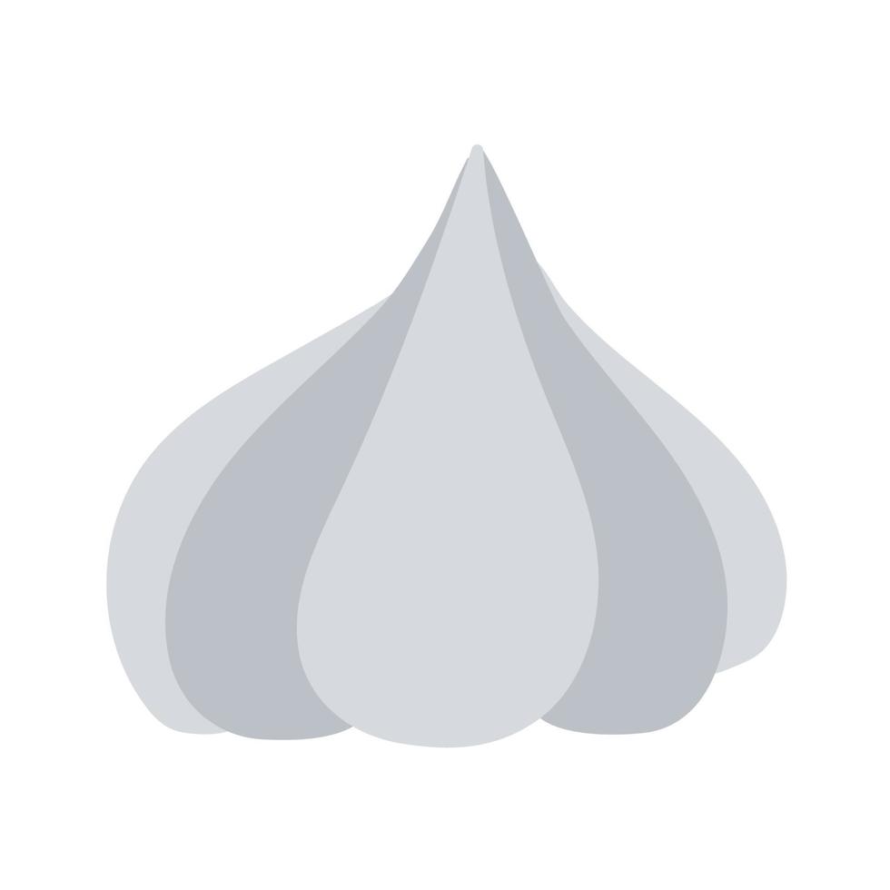 Garlic doodle flat illustration on white background. Vector graphics design