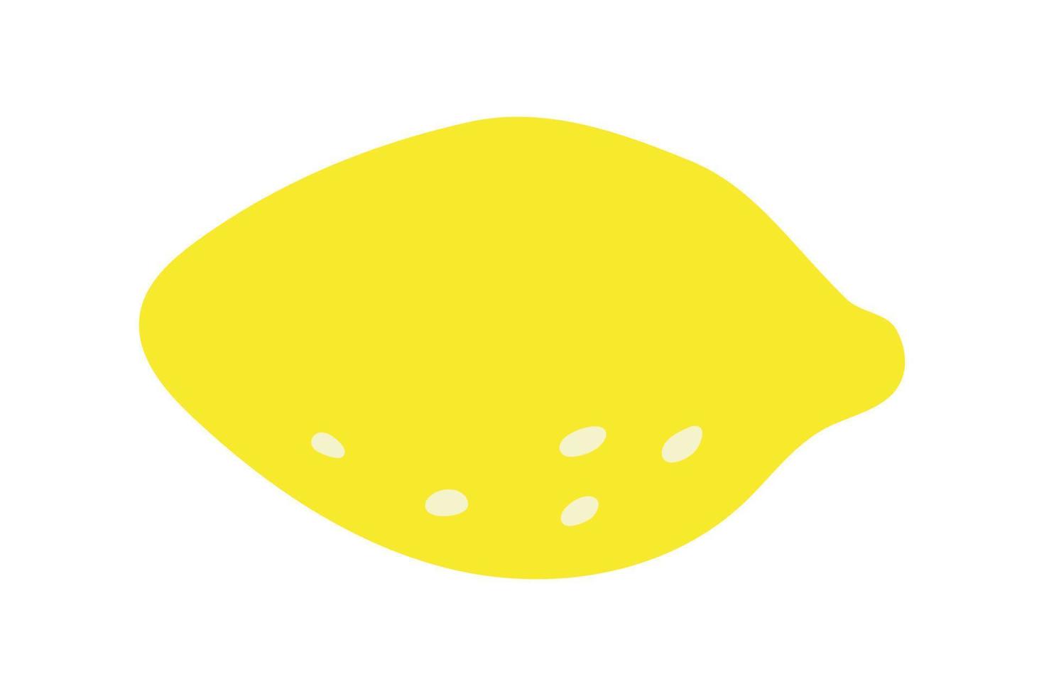 Yellow lemon doodle flat illustration on white background. Vector graphics design