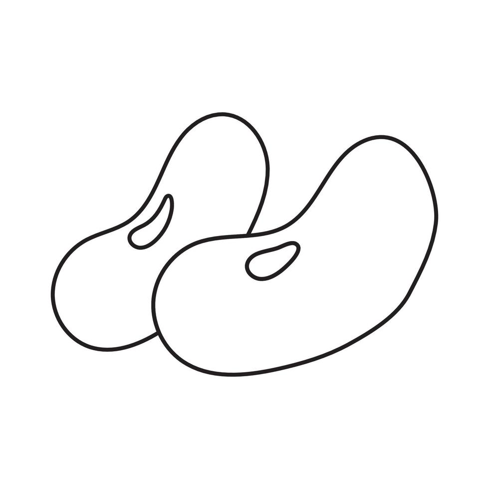Two bean doodle flat illustration on white background. Vector graphics design