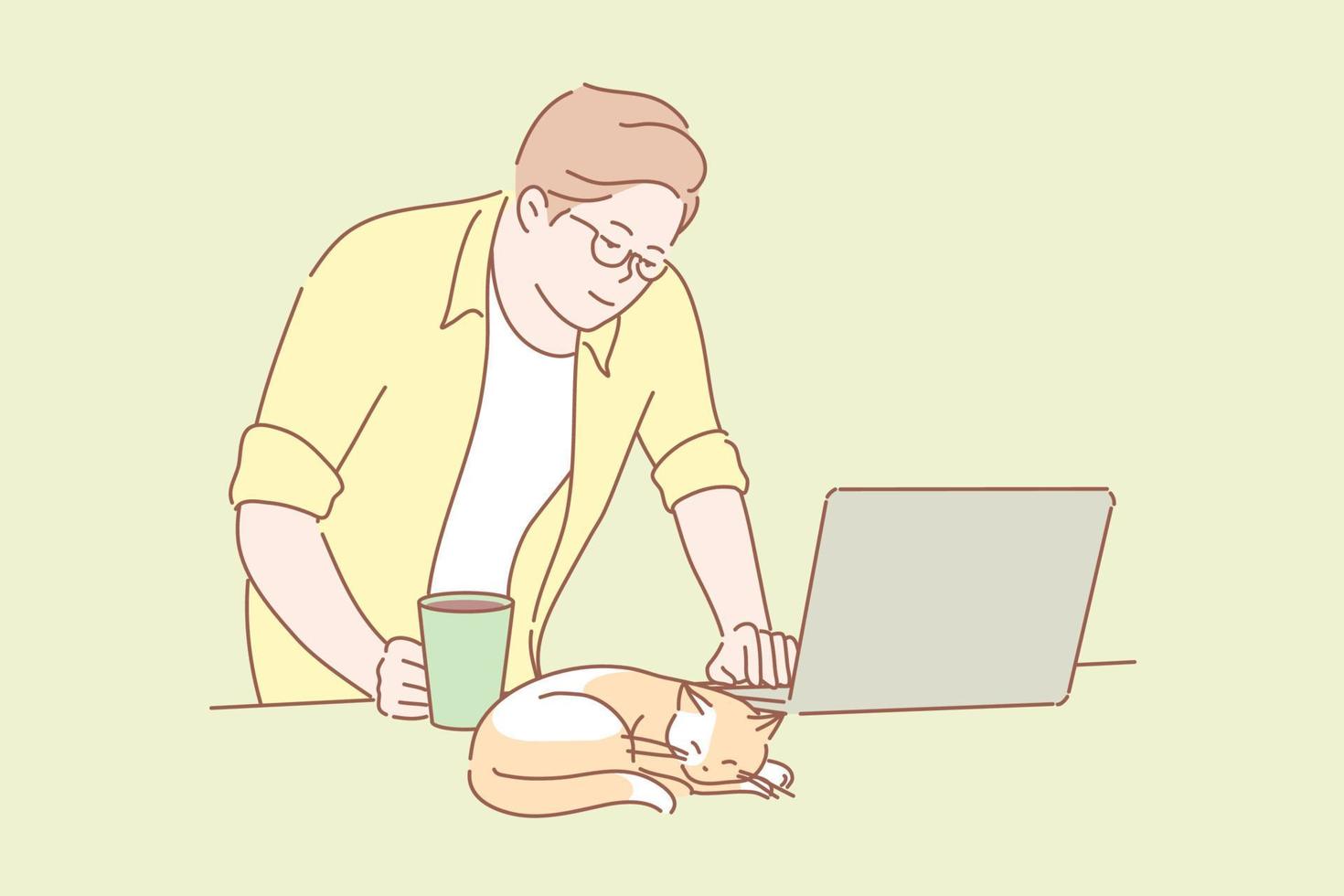 Freelance, remote work, study, business concept vector