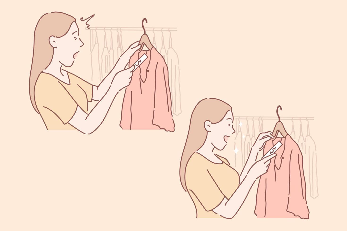 Shopping, sale, buyer set concept vector