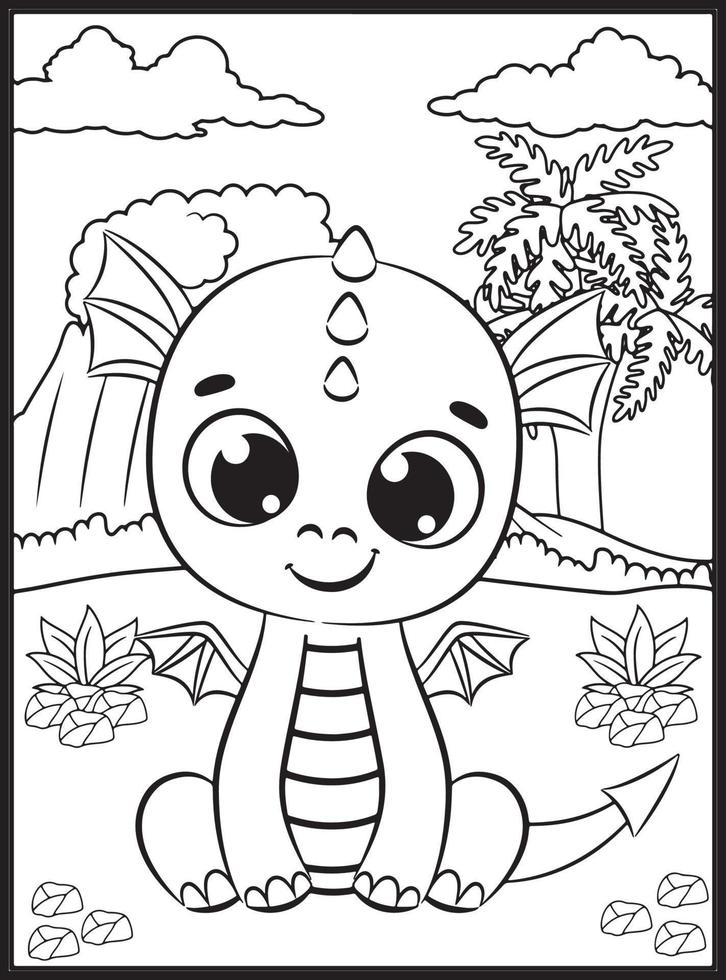 Dragon Coloring Pages for Kids vector