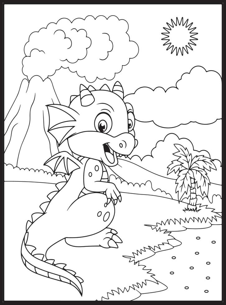 Dragon Coloring Pages for Kids vector