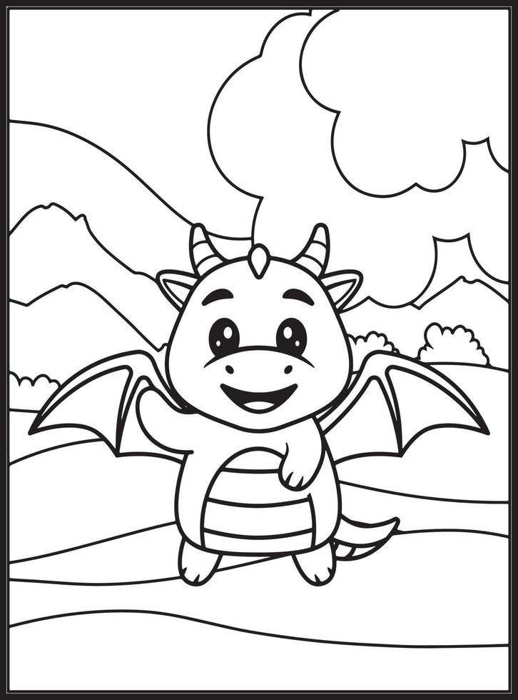 Dragon Coloring Pages for Kids vector