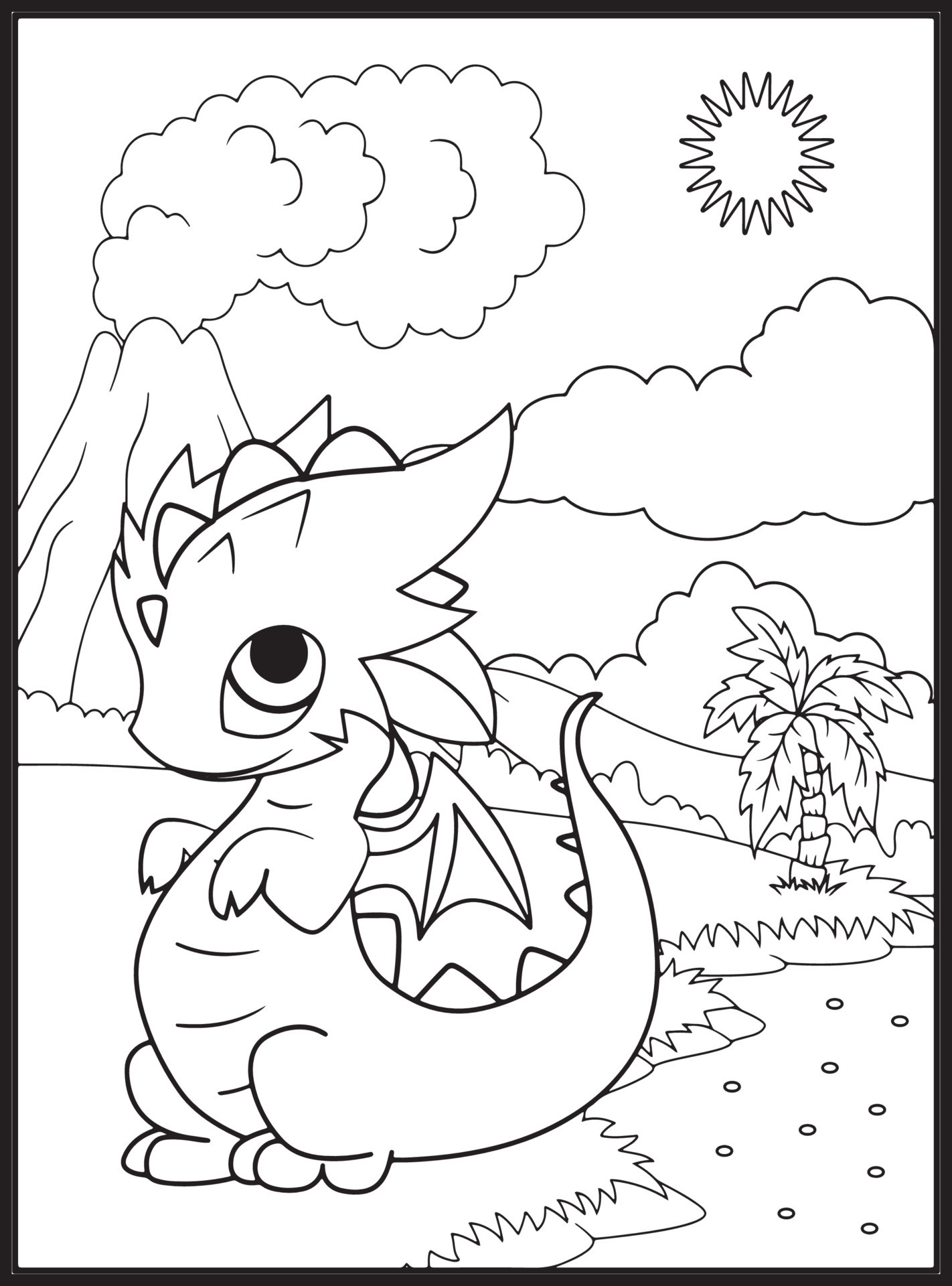 Dragon Coloring Pages for Kids 23156387 Vector Art at Vecteezy