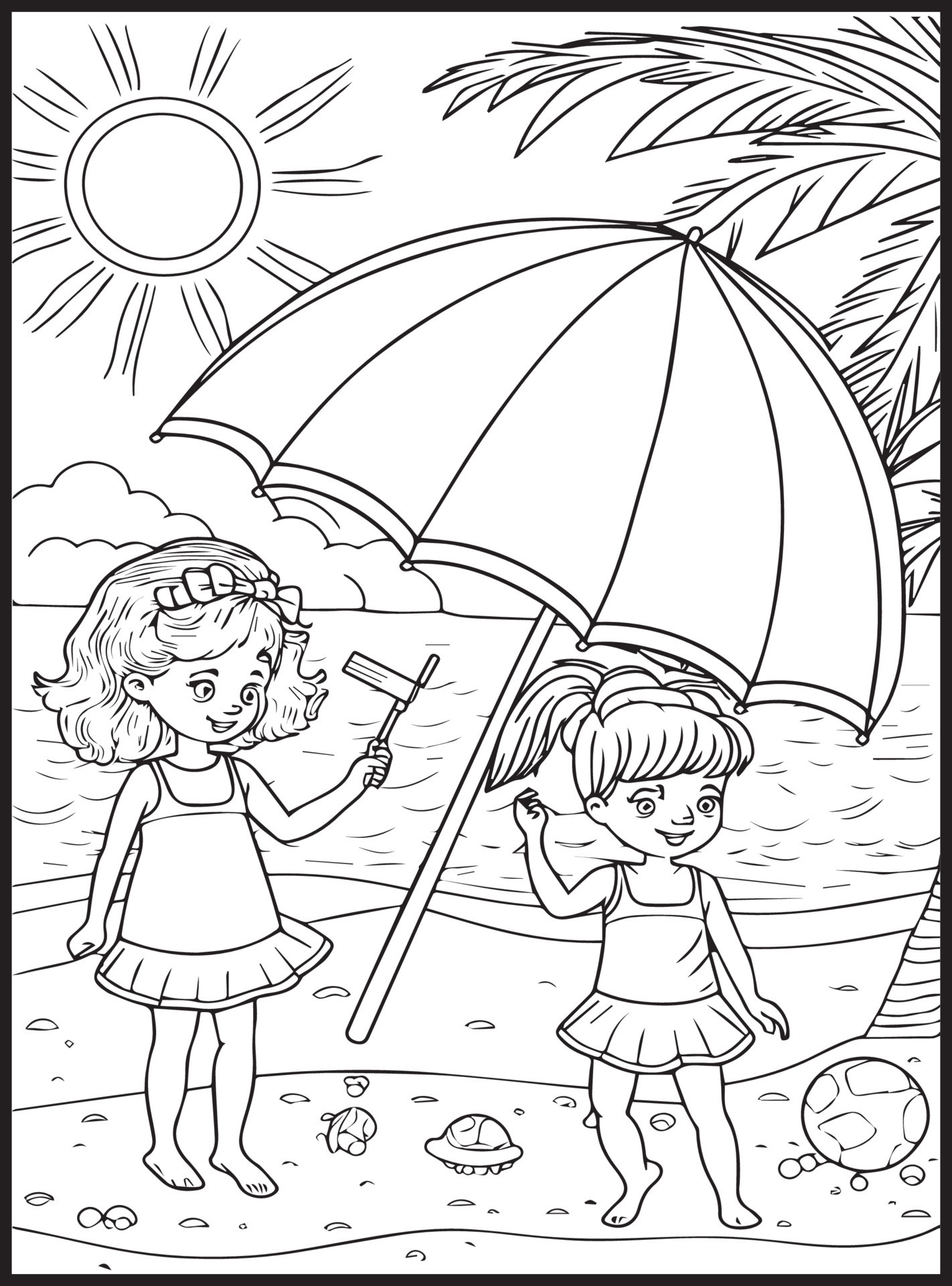 Summer Coloring Pages for kids 23156410 Vector Art at Vecteezy