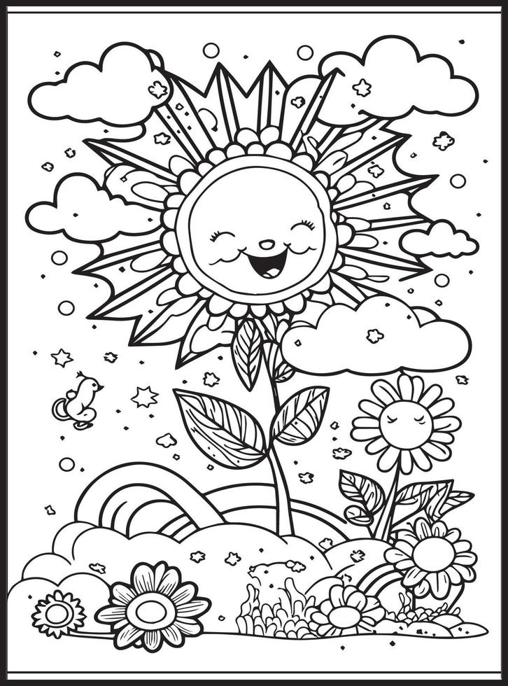 Summer Coloring Pages for kids 23156421 Vector Art at Vecteezy