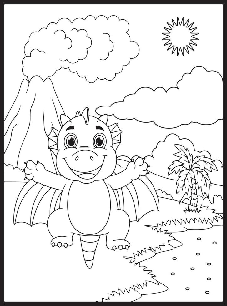 Dragon Coloring Pages for Kids vector