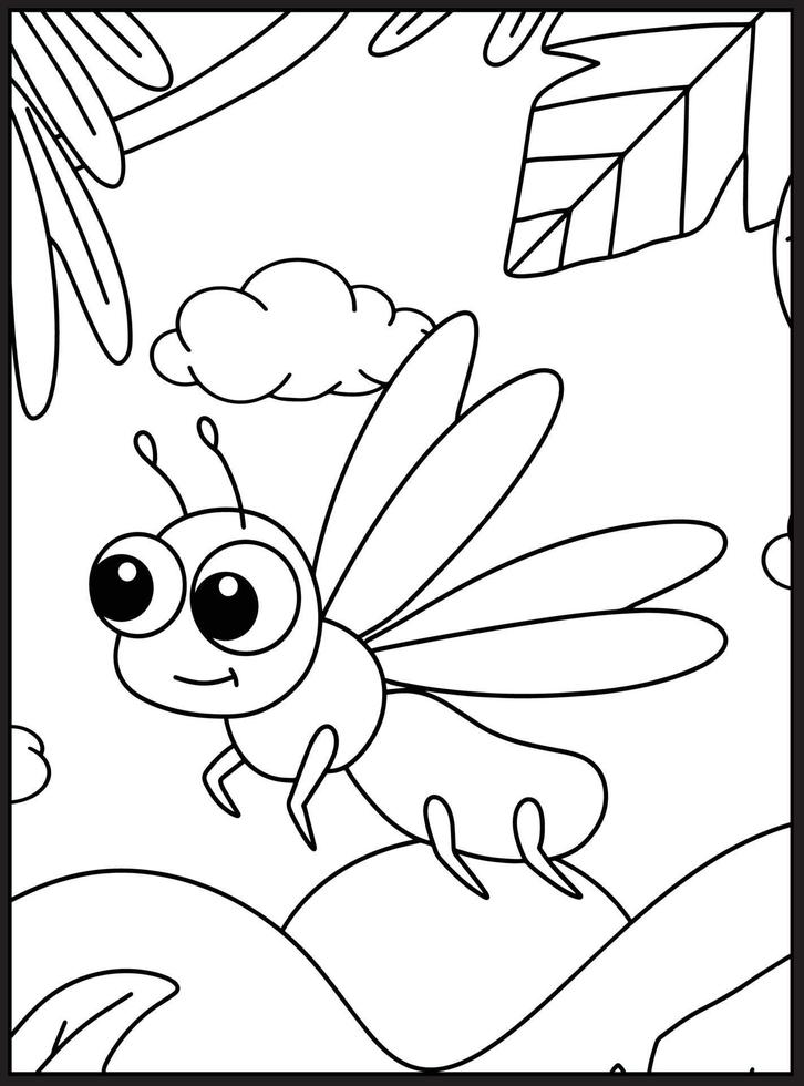 Cute Bugs and Insects Coloring pages vector