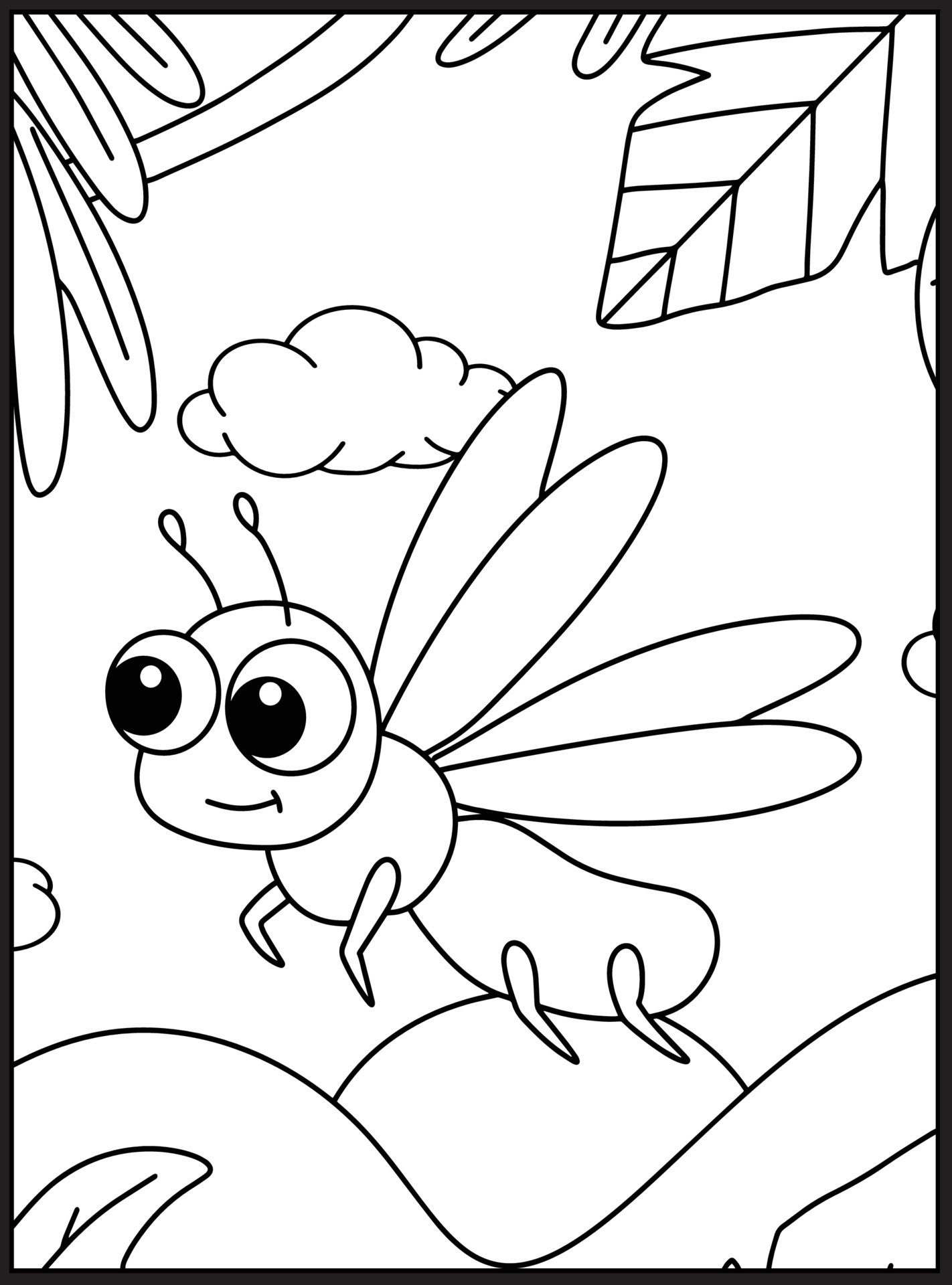 Cute Bugs and Insects Coloring pages 23156444 Vector Art at Vecteezy