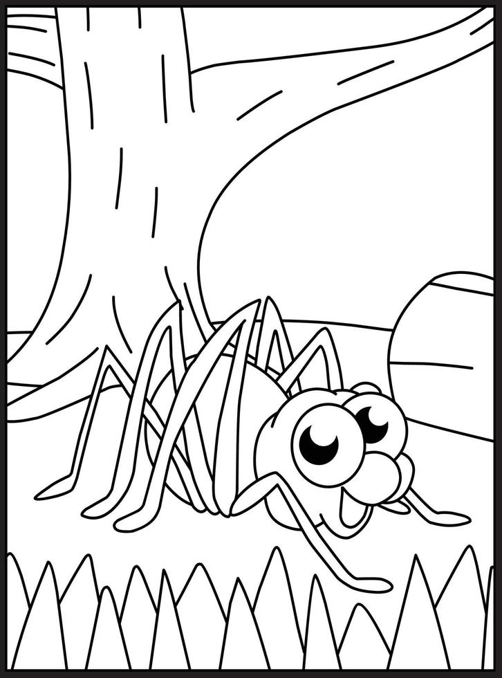 Cute Bugs and Insects Coloring pages vector