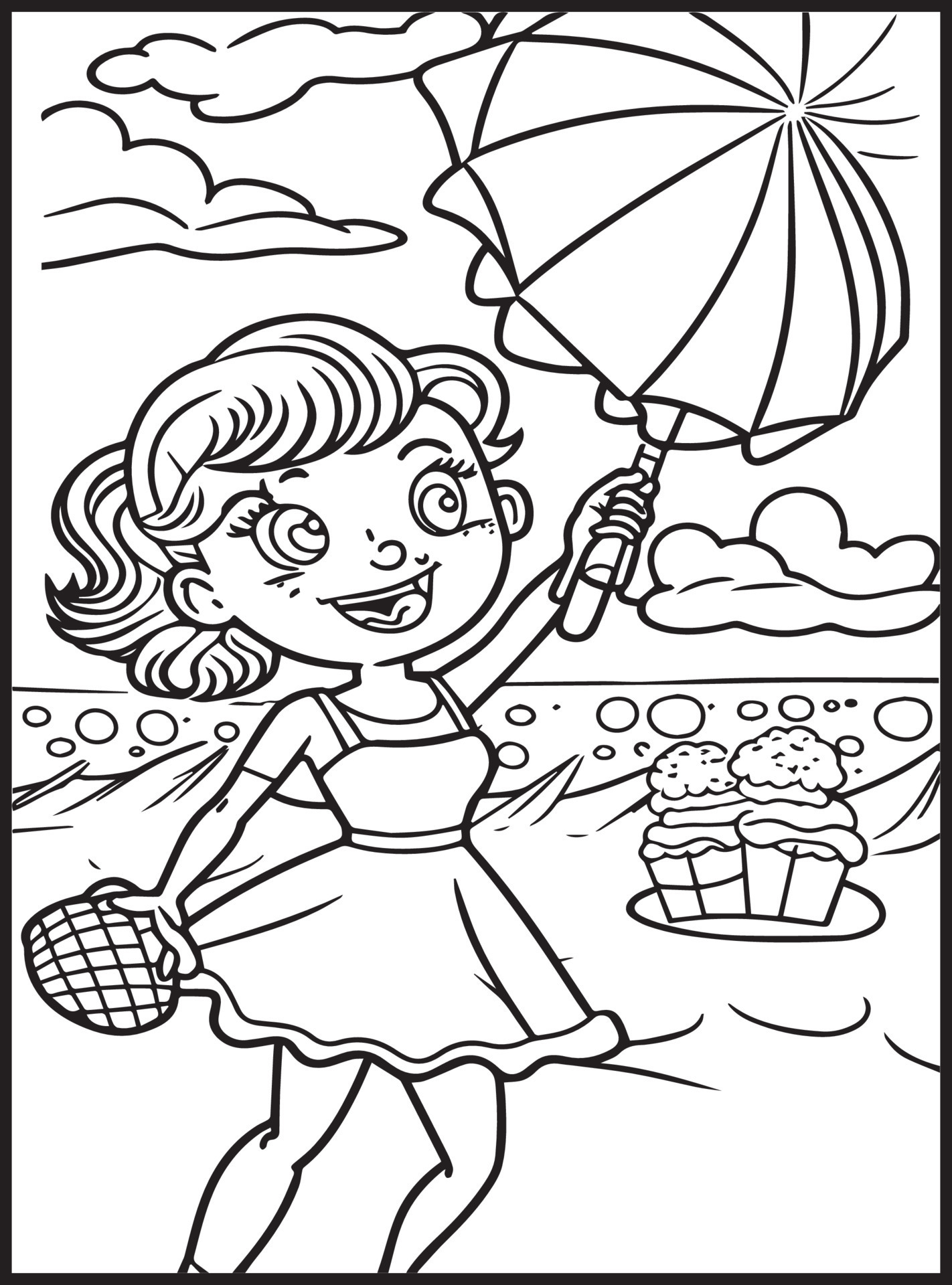 Summer Coloring Pages for kids 23156453 Vector Art at Vecteezy