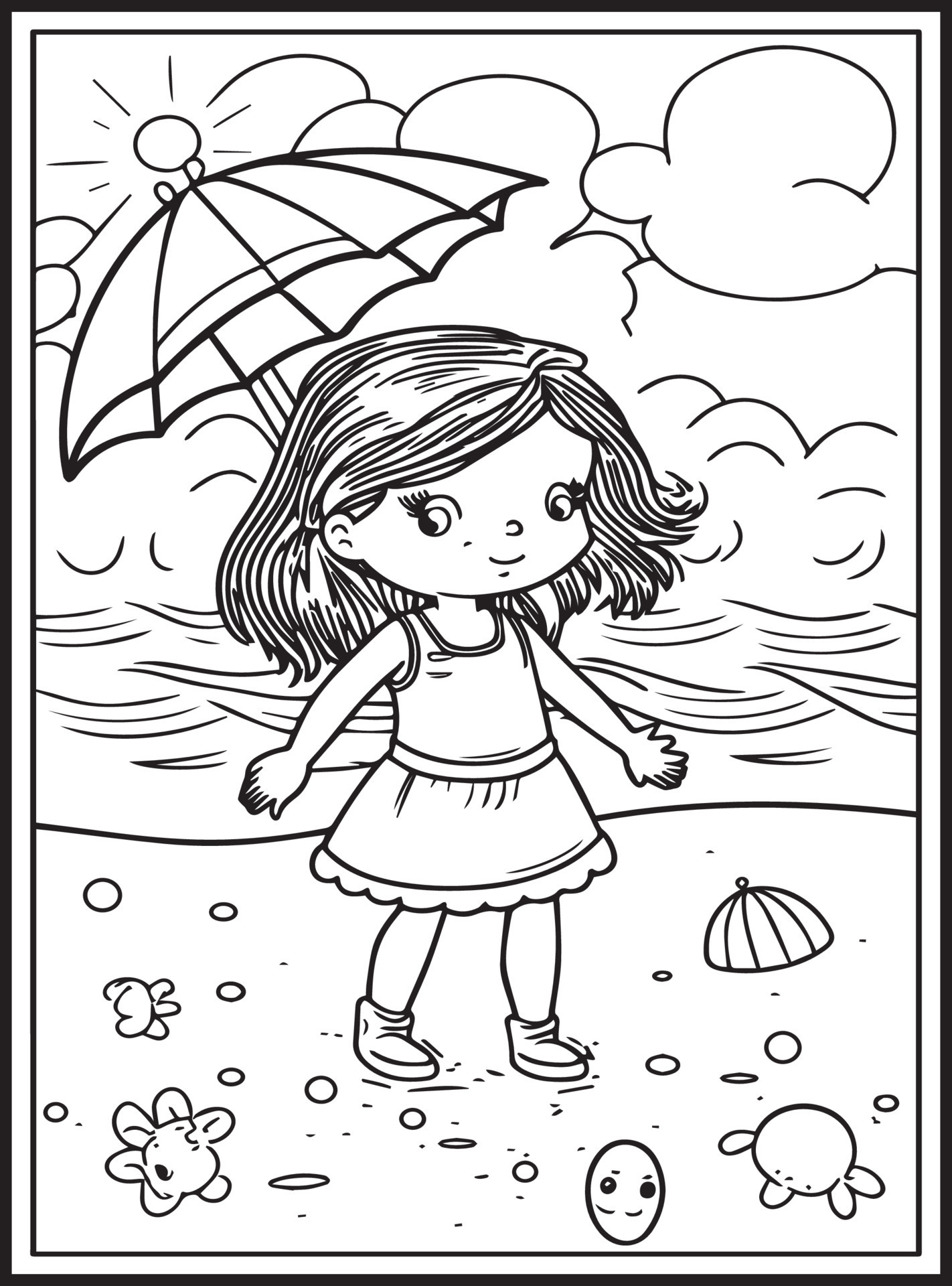 Summer Coloring Pages for kids 23156454 Vector Art at Vecteezy