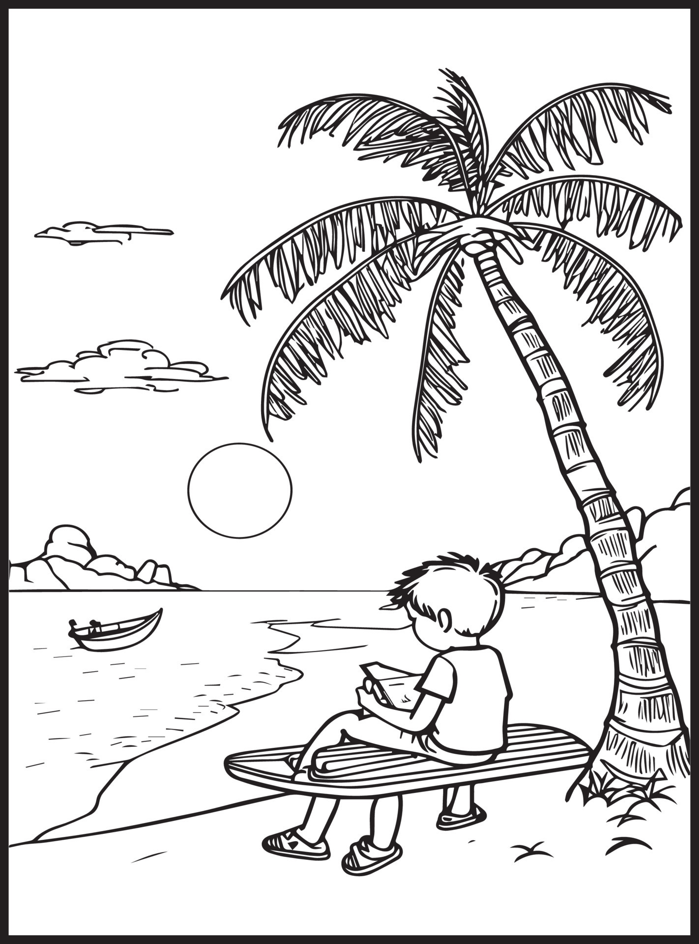 Summer Coloring Pages for kids 23156461 Vector Art at Vecteezy