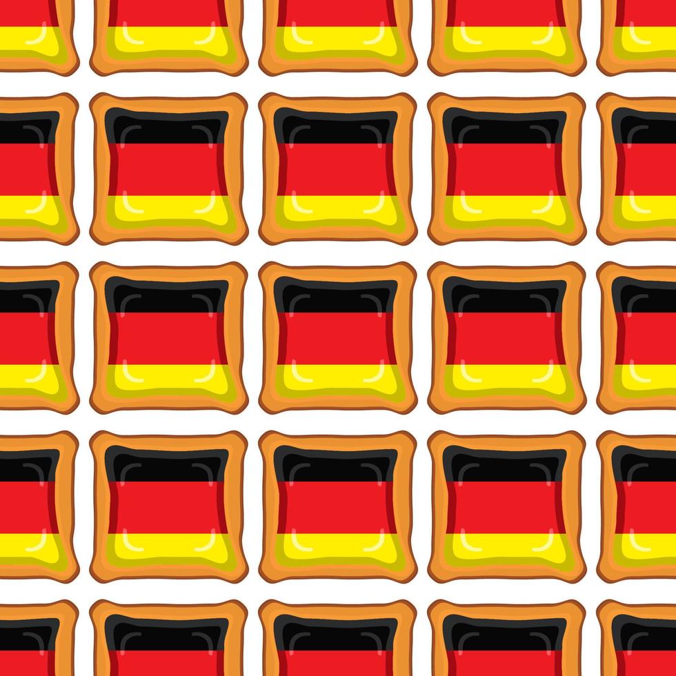 Pattern cookie with flag country Germany in tasty biscuit vector