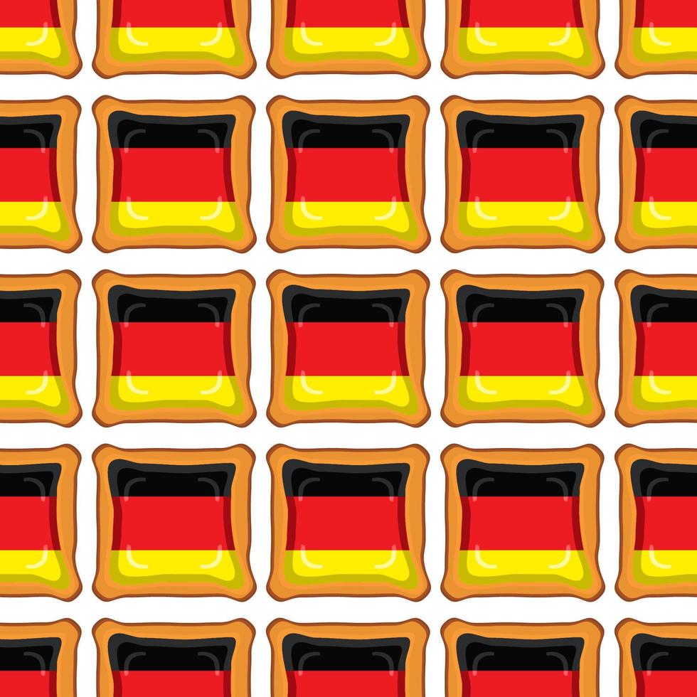 Pattern cookie with flag country Germany in tasty biscuit vector