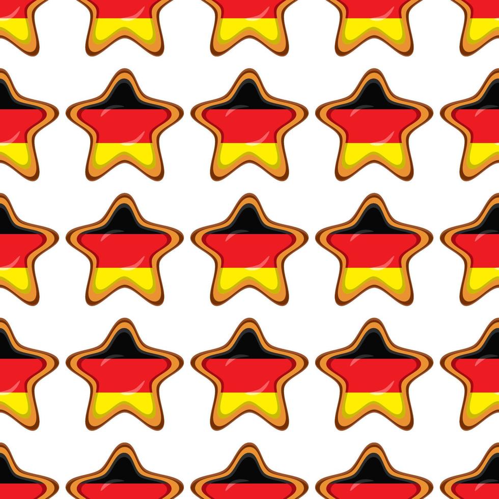 Pattern cookie with flag country Germany in tasty biscuit vector