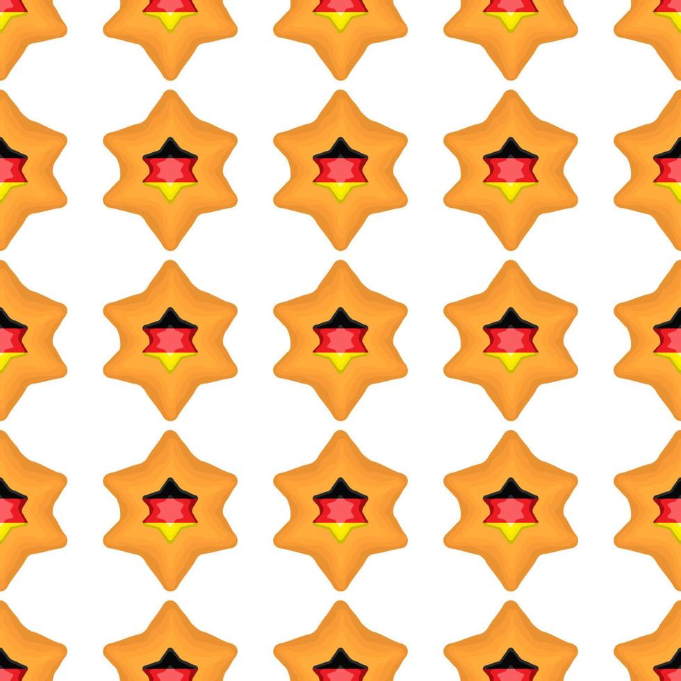 Pattern cookie with flag country Germany in tasty biscuit vector