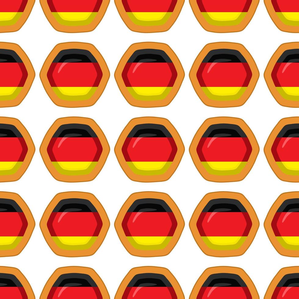 Pattern cookie with flag country Germany in tasty biscuit vector