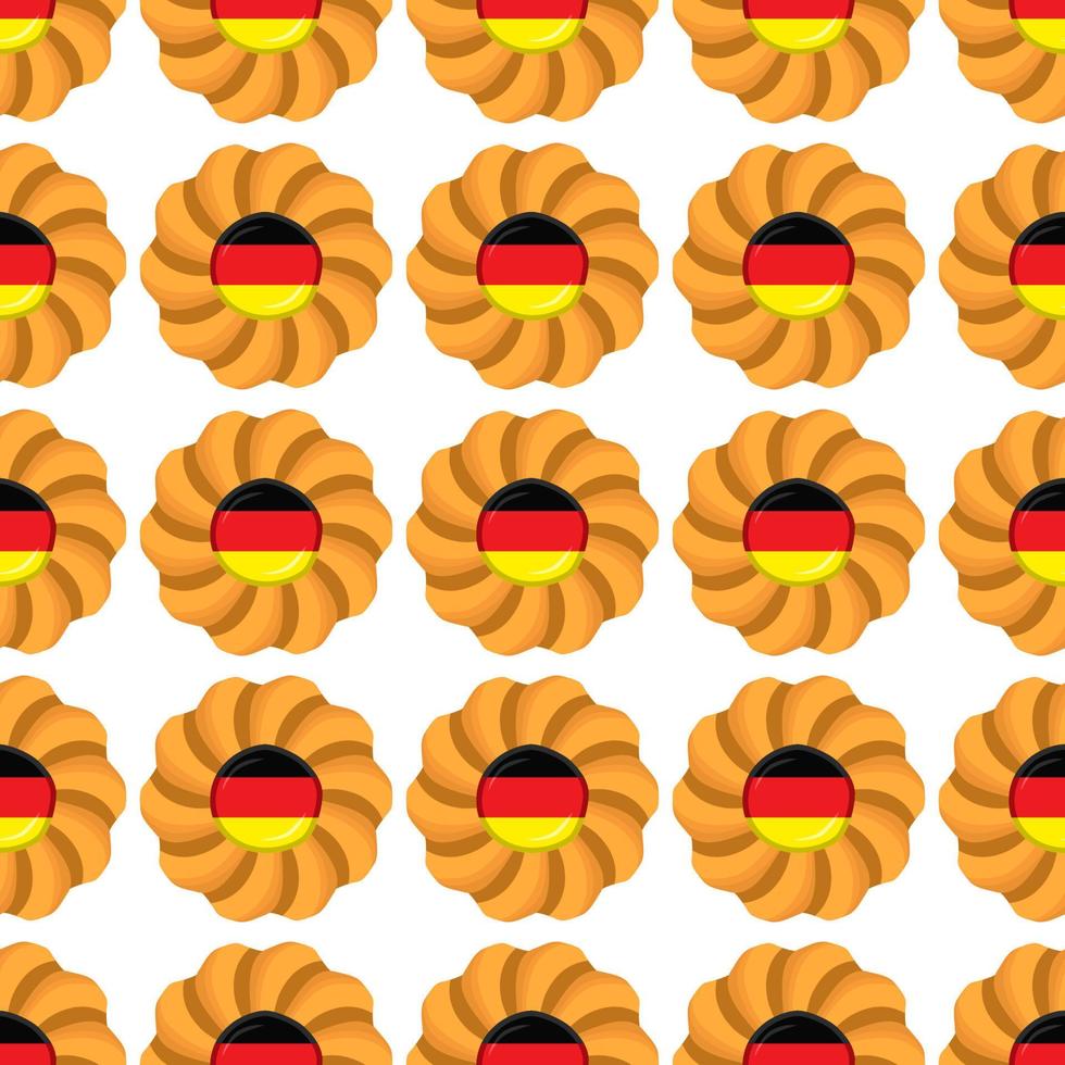 Pattern cookie with flag country Germany in tasty biscuit vector