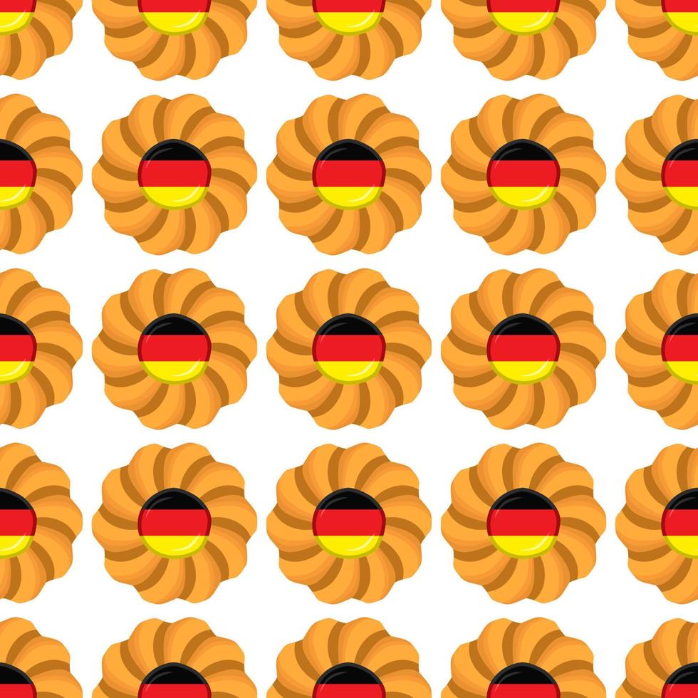 Pattern cookie with flag country Germany in tasty biscuit vector