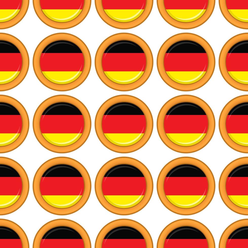 Pattern cookie with flag country Germany in tasty biscuit vector