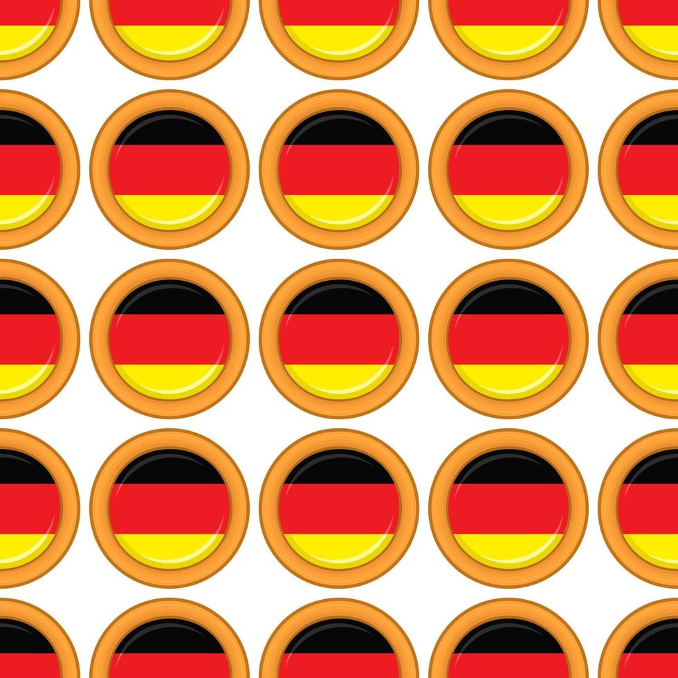 Pattern cookie with flag country Germany in tasty biscuit vector