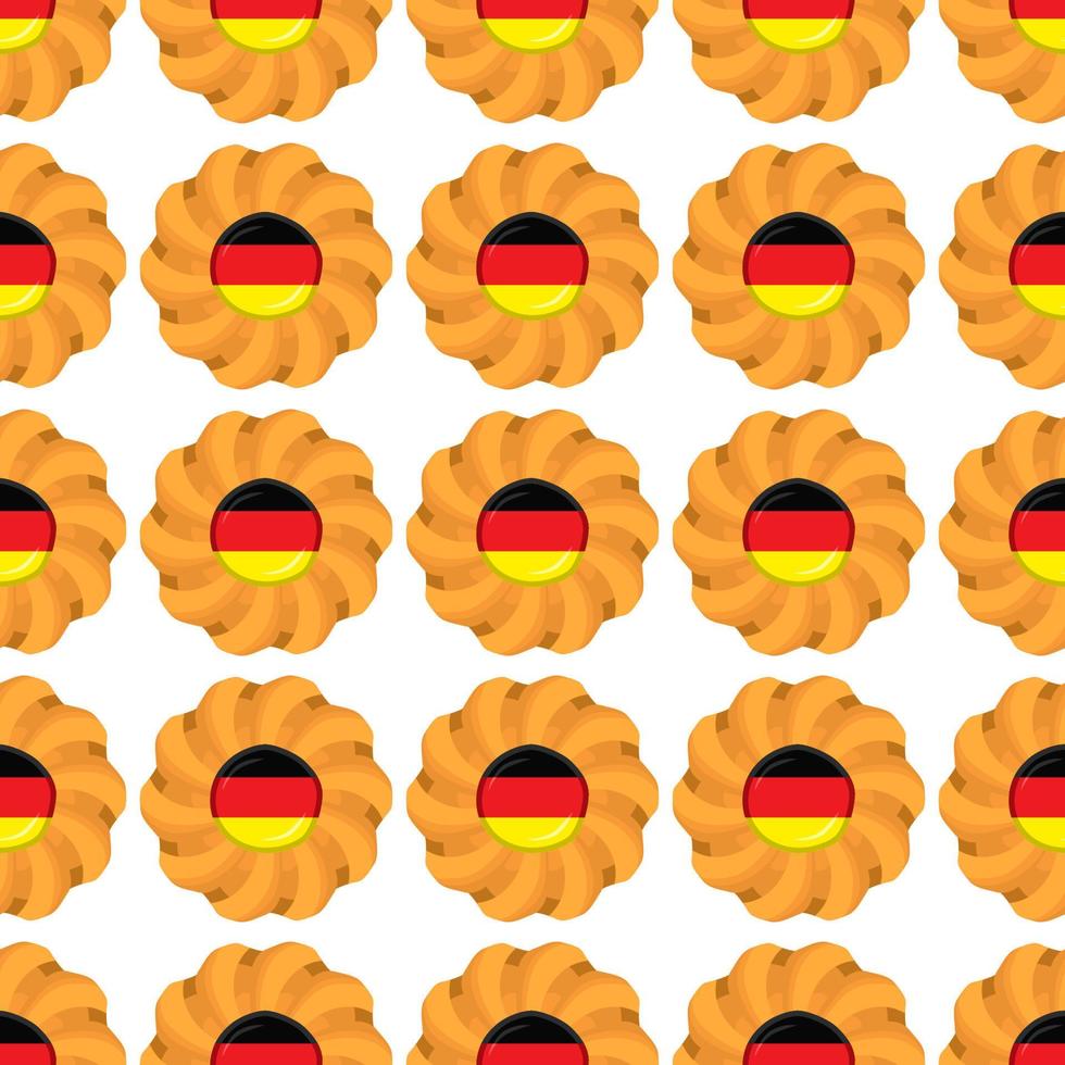 Pattern cookie with flag country Germany in tasty biscuit vector