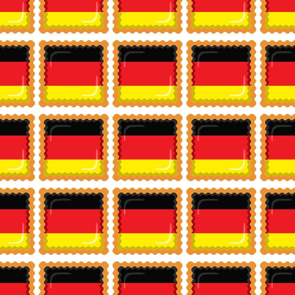 Pattern cookie with flag country Germany in tasty biscuit vector