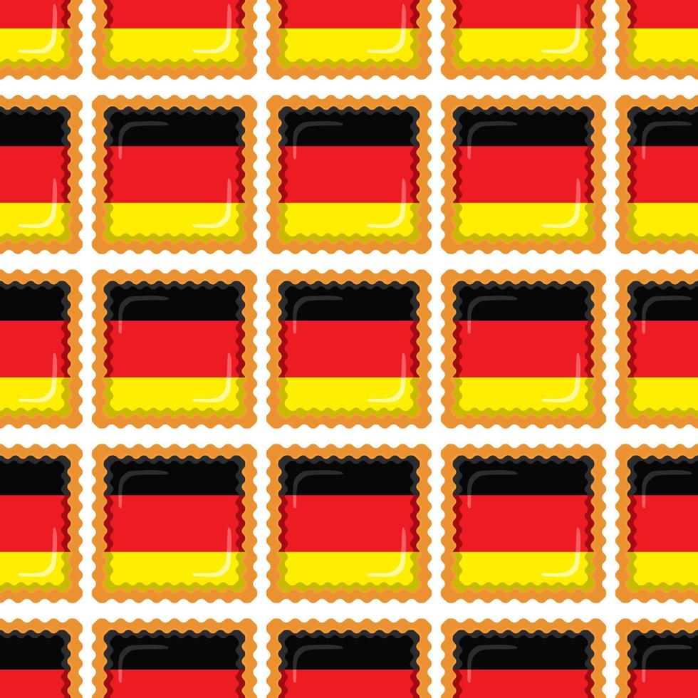 Pattern cookie with flag country Germany in tasty biscuit vector