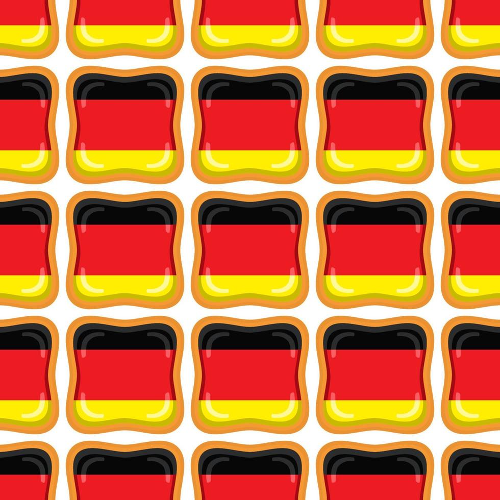Pattern cookie with flag country Germany in tasty biscuit vector