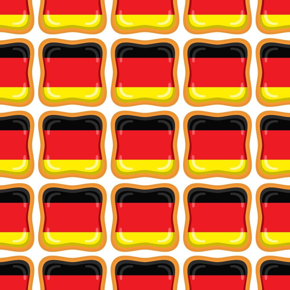 Pattern cookie with flag country Germany in tasty biscuit vector