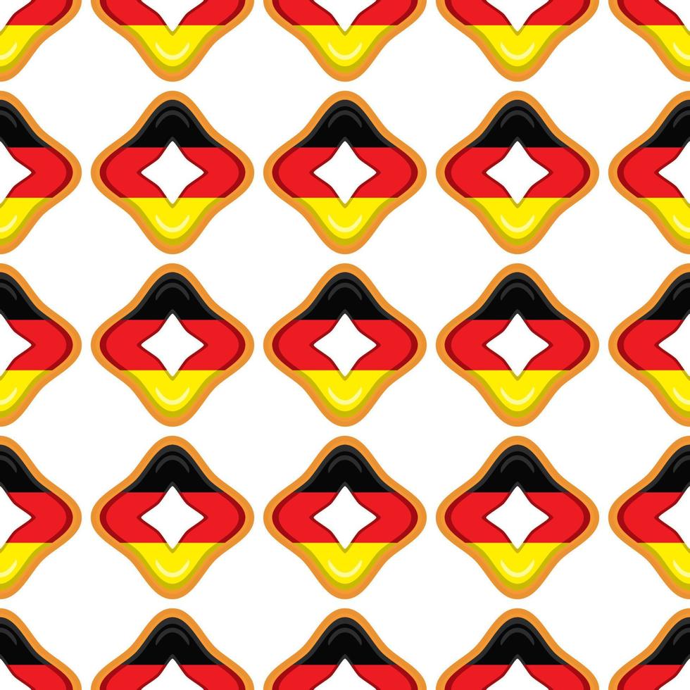 Pattern cookie with flag country Germany in tasty biscuit vector