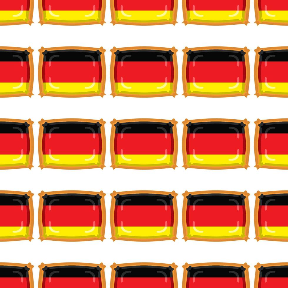 Pattern cookie with flag country Germany in tasty biscuit vector